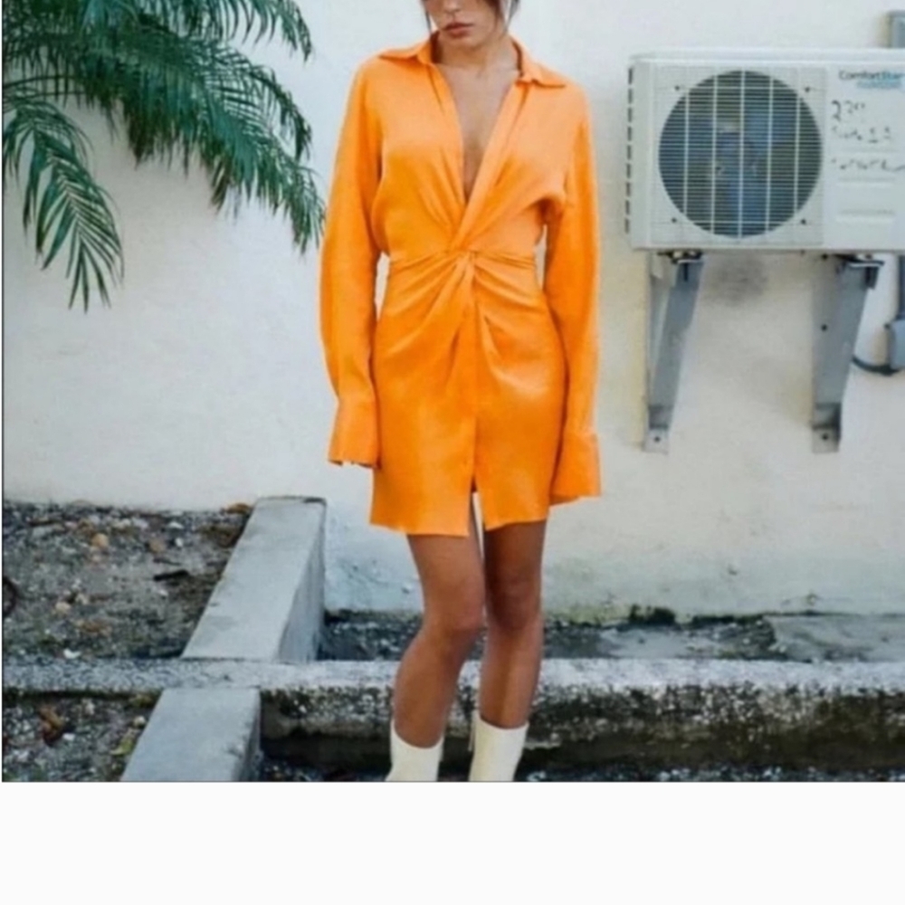 Zara orange satin mini - Picture 6 of 12